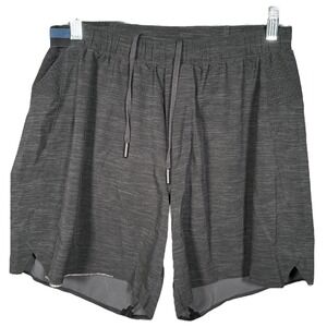 Lululemon Surge Running Shorts‎ Mens Medium Black Gray Athletic Gym Stretchy